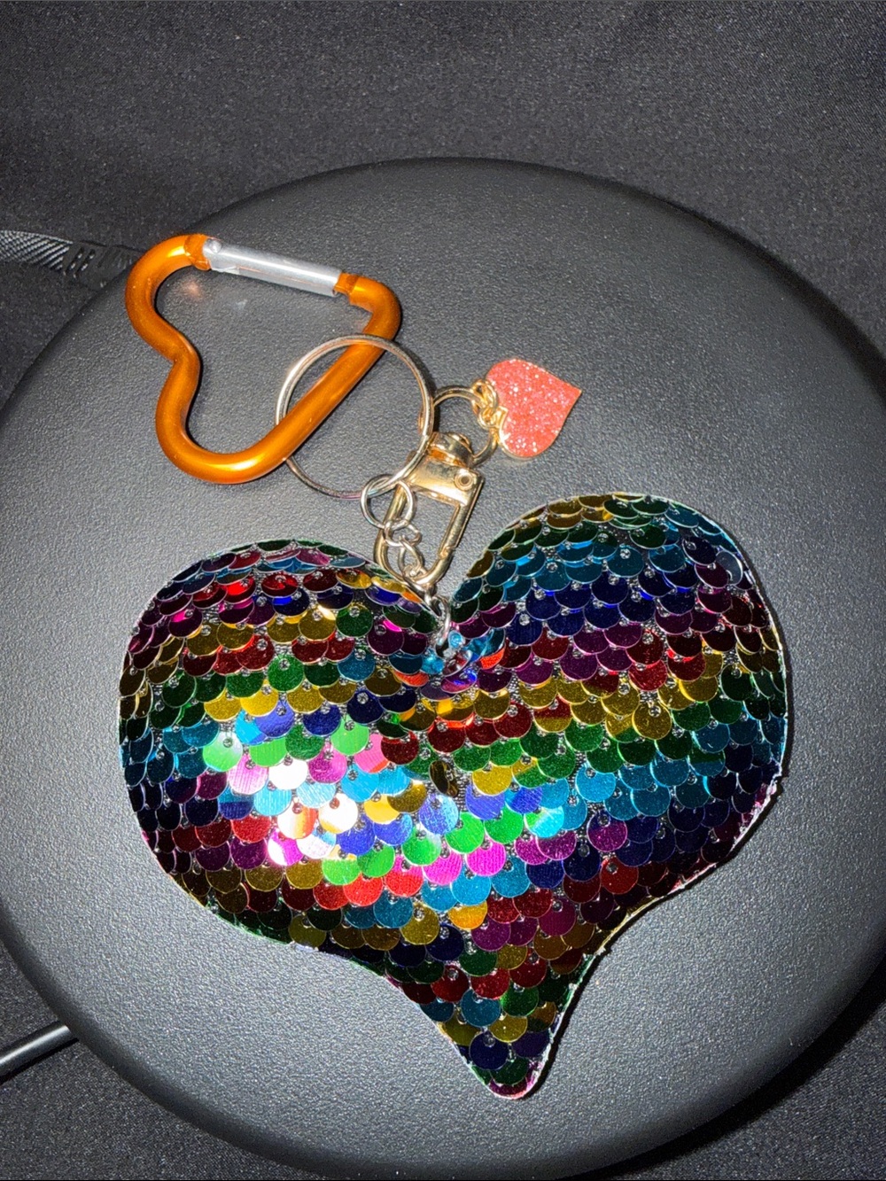 Sequin Heart Keychain - Multicolor